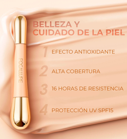 [OFERTA DE HOY - 50% OFF] Base Focallure adaptativa 2 en 1 - Alta Cobertura y AntiOxidante